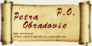 Petra Obradović vizit kartica